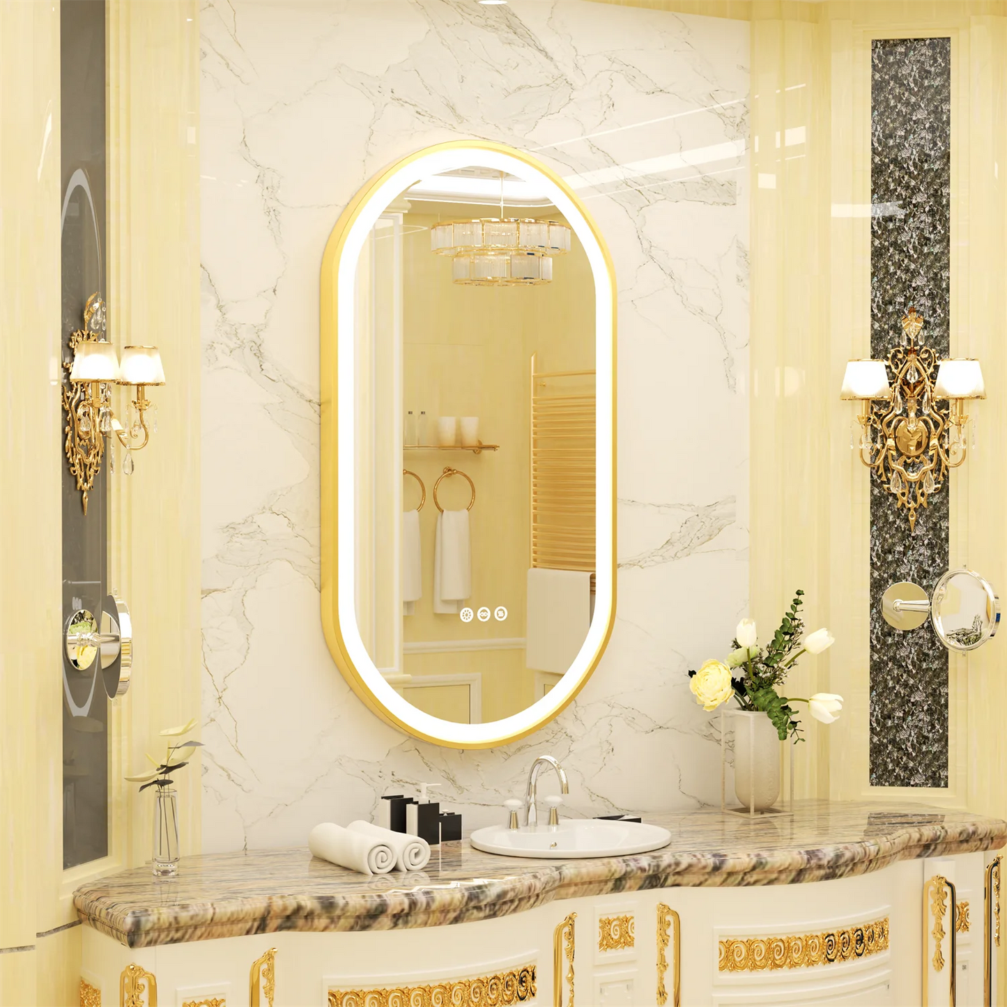 Miroir LED de salle de bain ovale