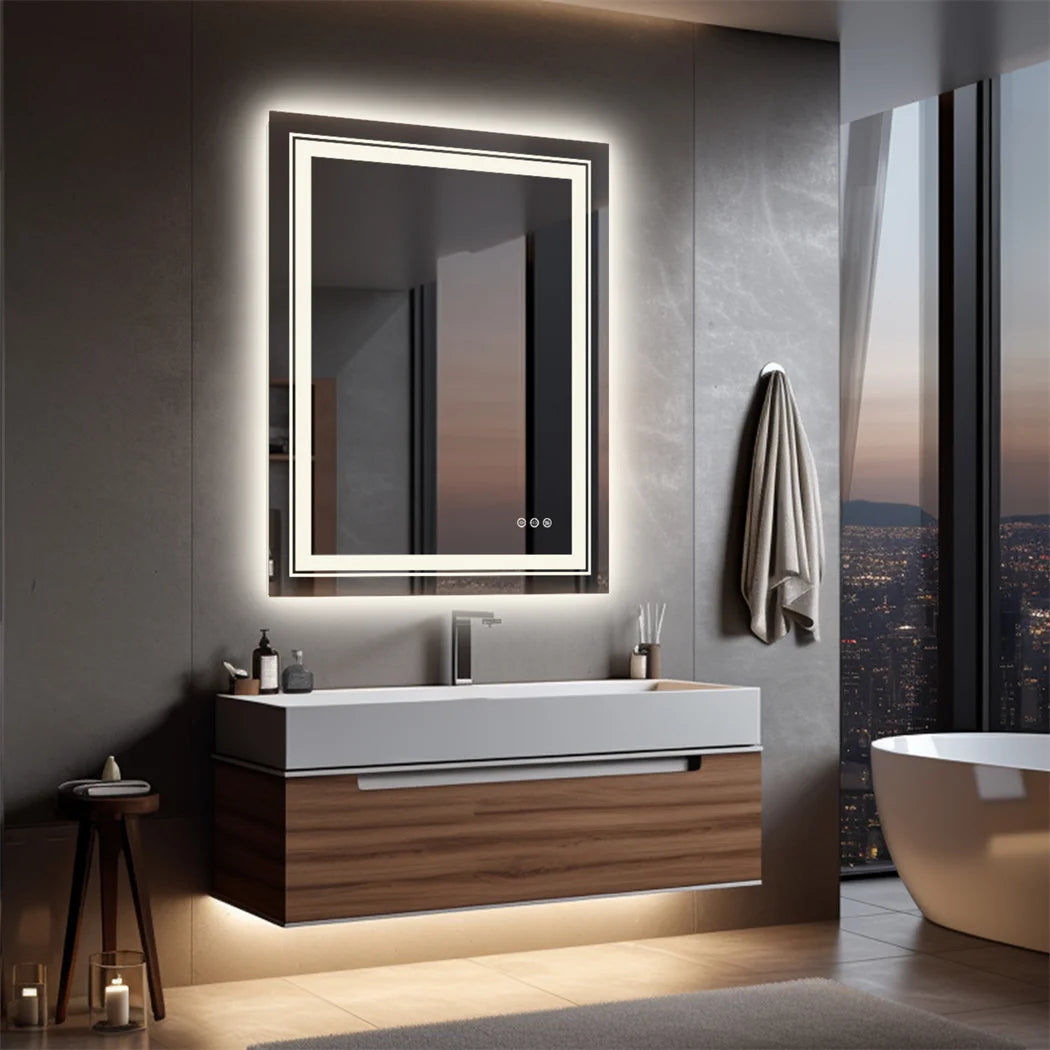 Miroir de salle de bain LED transparent
