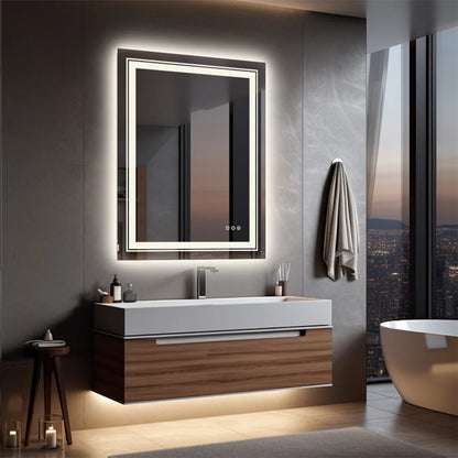 Miroir de salle de bain LED transparent