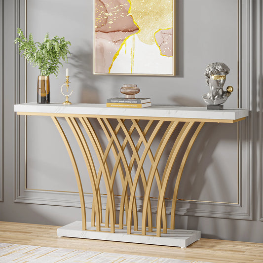Table d'entrée moderne avec base métallique