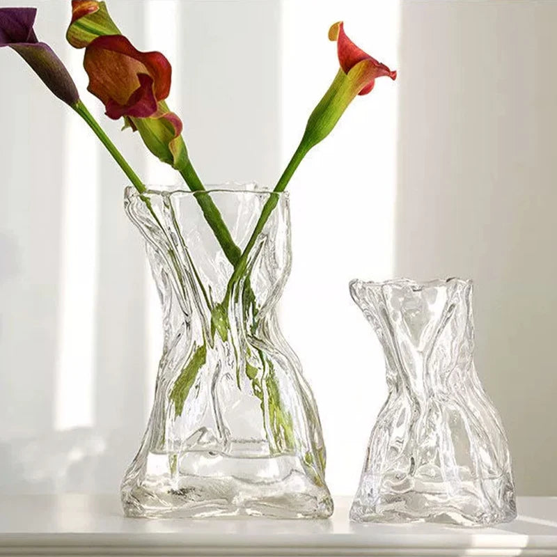 Vase en verre transparent pour fleur