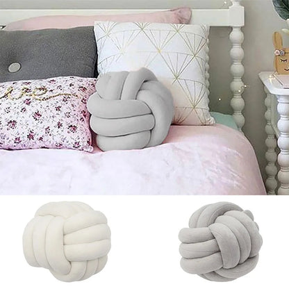 Coussin rond noué en velours pour enfant
