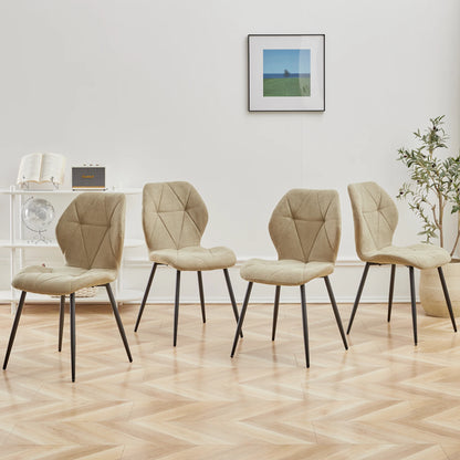 Chaises de salle à manger en tissu de lin rembourré