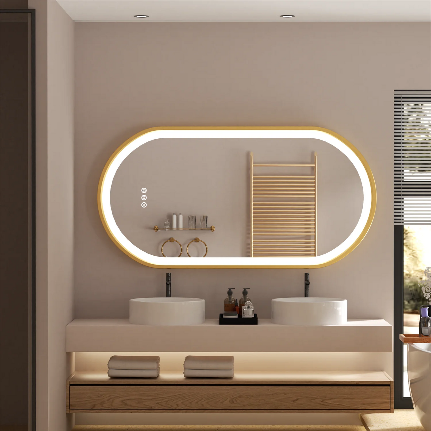 Miroir LED de salle de bain ovale
