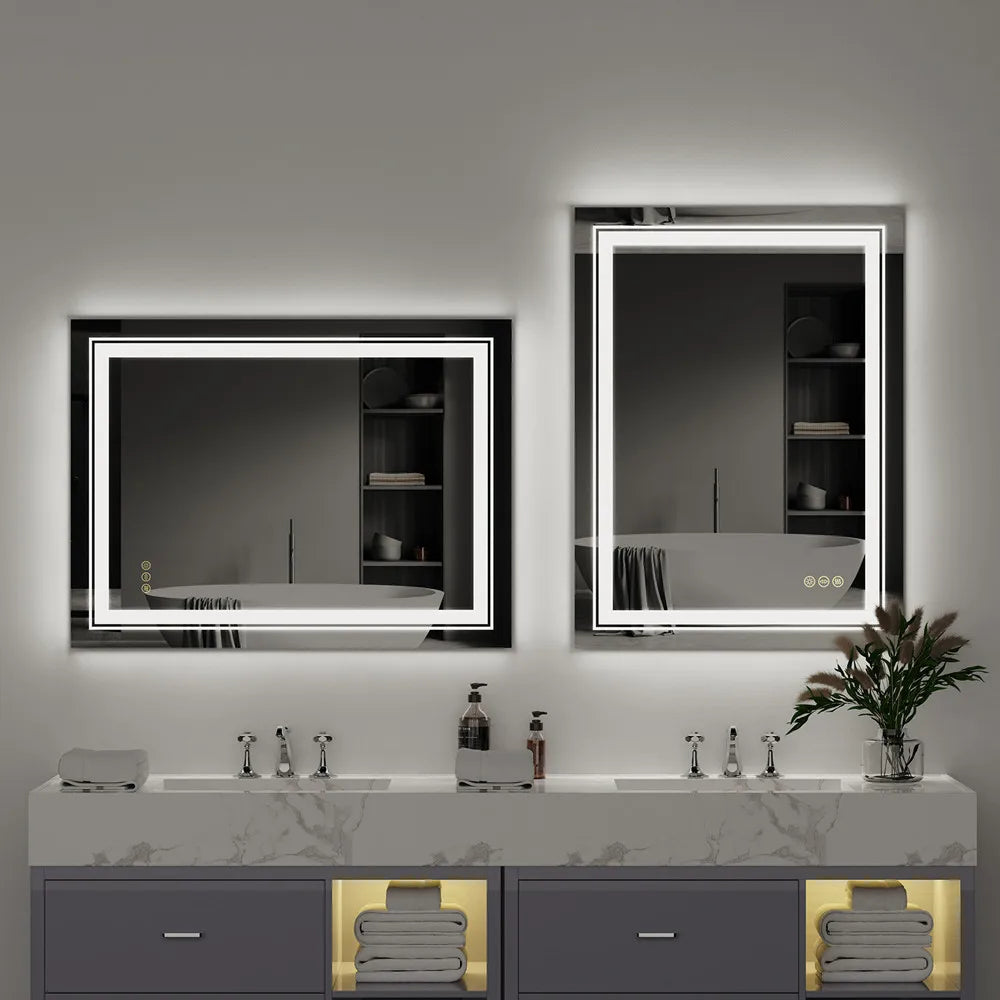 Miroir de salle de bain LED transparent