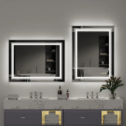 Miroir de salle de bain LED transparent