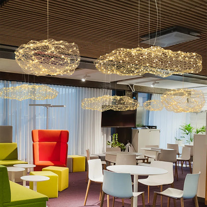 Plafonnier métallique LED design nuage creux
