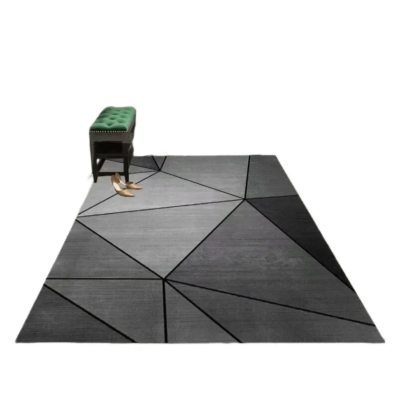 Tapis Géométrique Gris Moderne et Simple