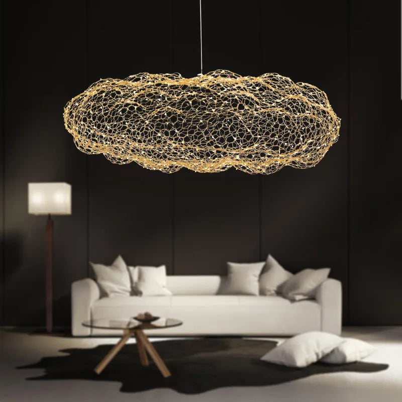 Plafonnier métallique LED design nuage creux