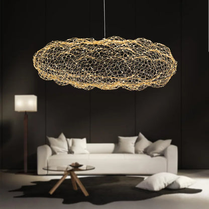 Plafonnier métallique LED design nuage creux