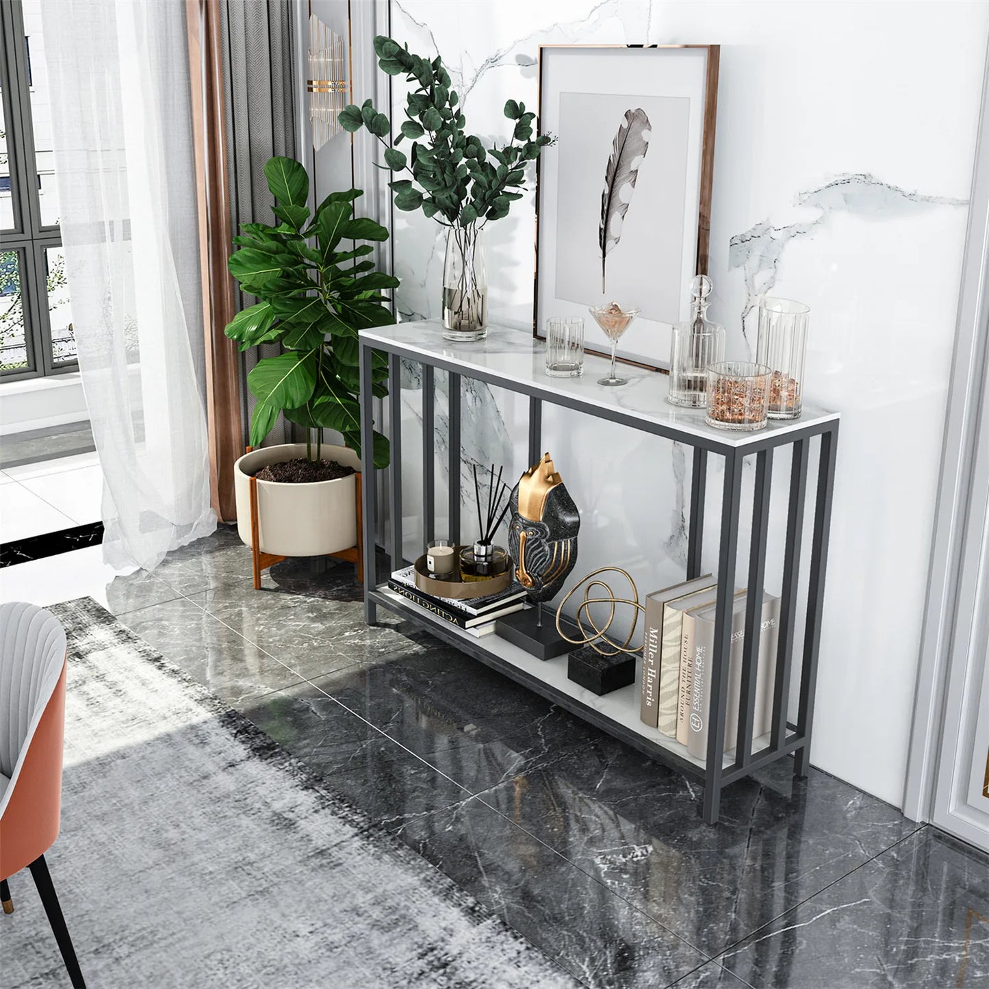 Table Console Moderne en Métal