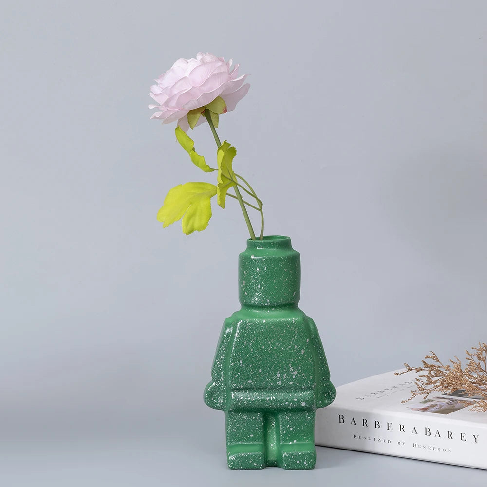 Vase Robot en Céramique de Style Nordique