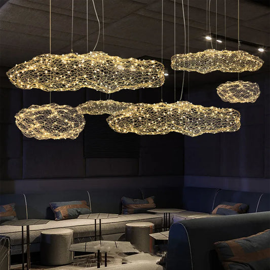 Plafonnier métallique LED design nuage creux