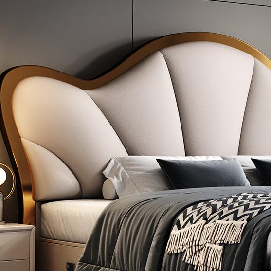Lit double de luxe nordique bois moderne