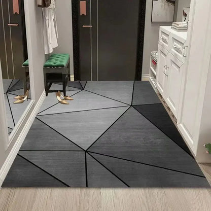 Tapis Géométrique Gris Moderne et Simple
