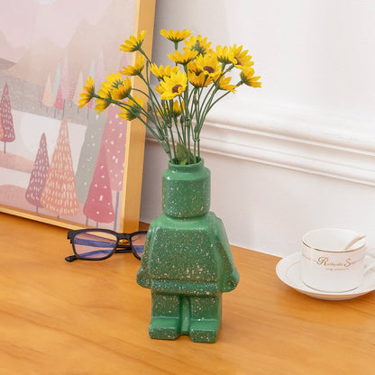 Vase Robot en Céramique de Style Nordique
