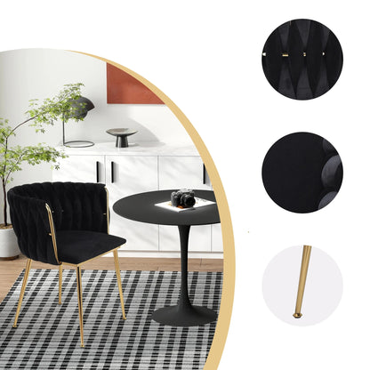 2x chaises de salle à manger luxueuses en velours