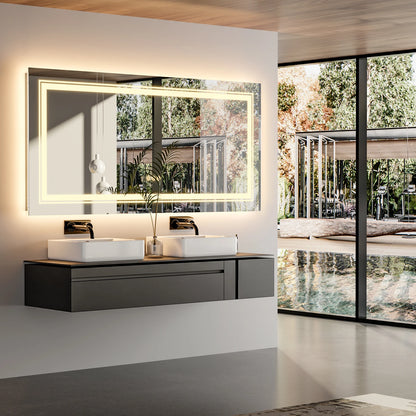 Grand miroir de salle de bain LED
