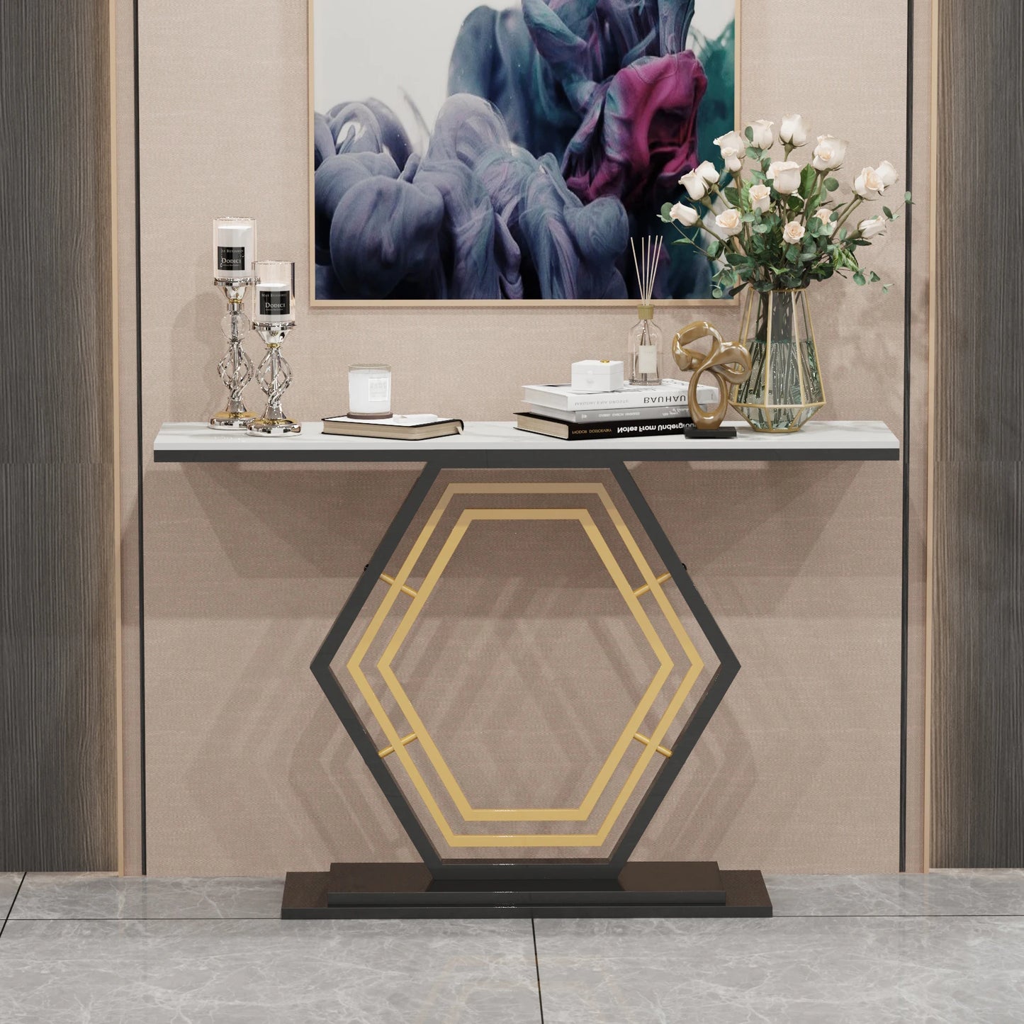 Table console en métal