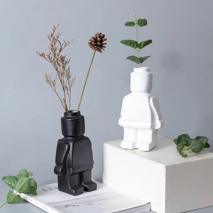 Vase Robot en Céramique de Style Nordique