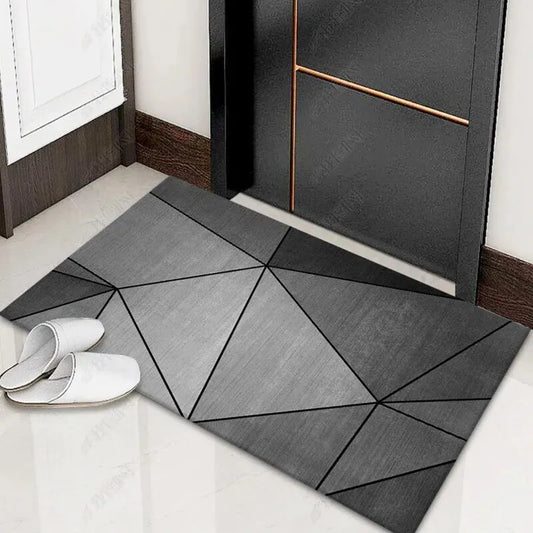 Tapis Géométrique Gris Moderne et Simple