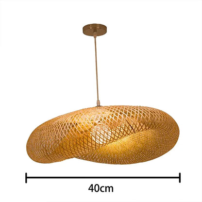 Plafonnier à suspension LED en bambou