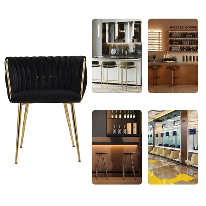 2x chaises de salle à manger luxueuses en velours