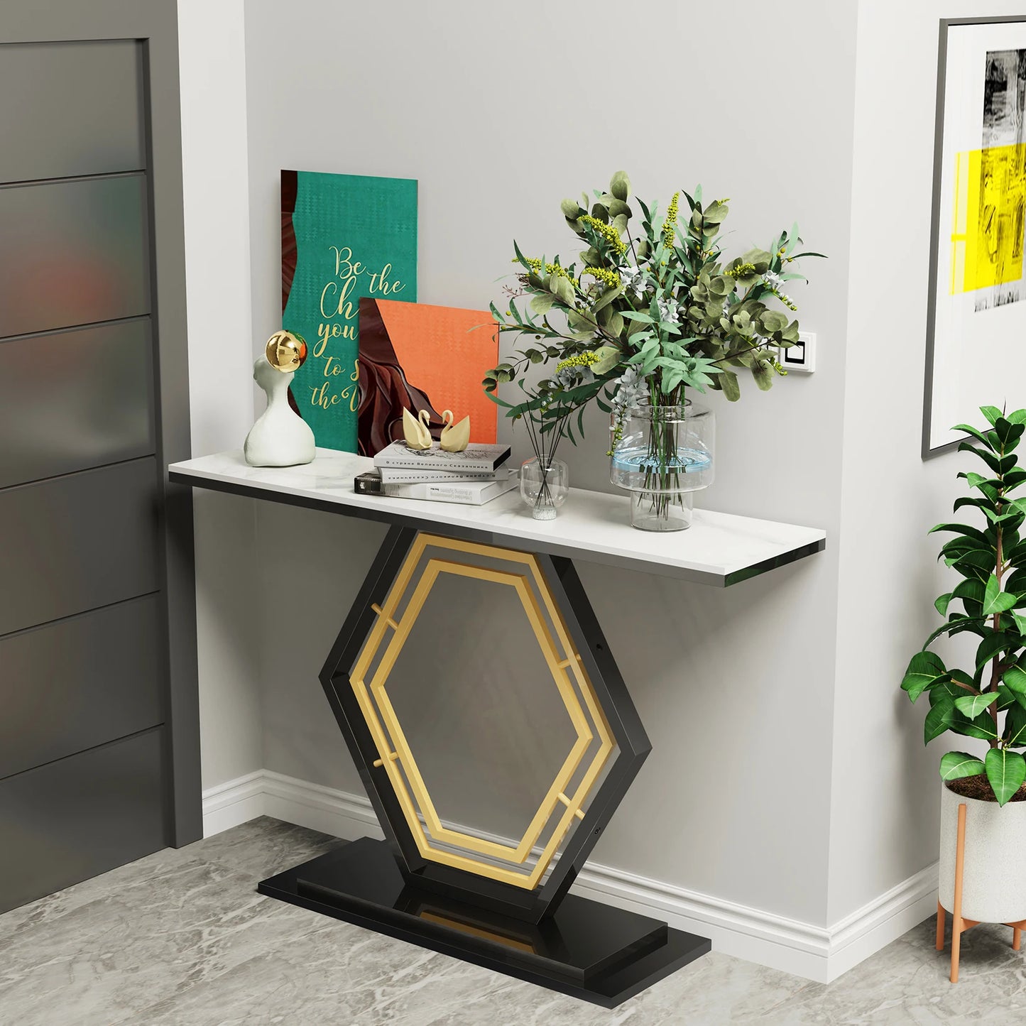 Table console en métal