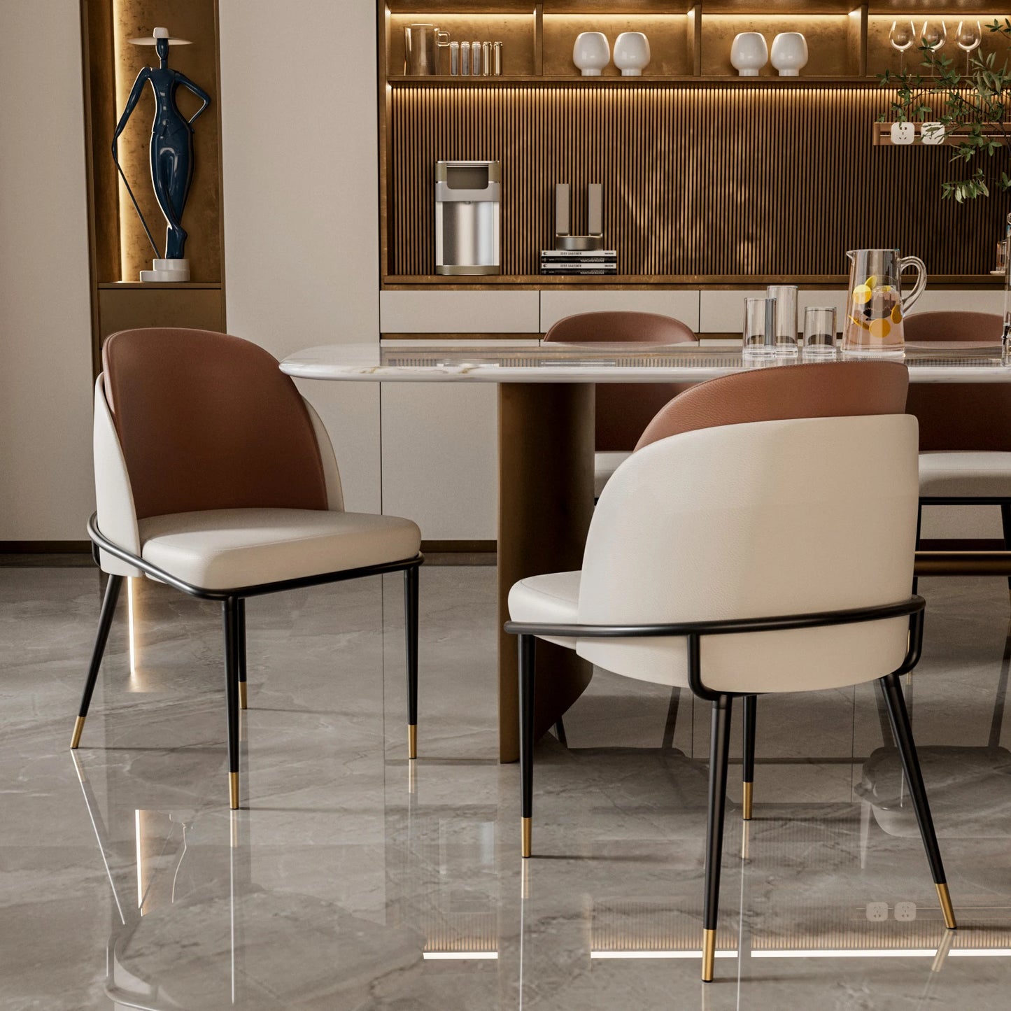Chaises de salle à manger en similicuir