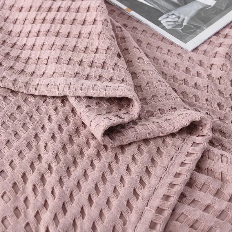 Couverture de lit en coton à carreaux gaufrés d'été