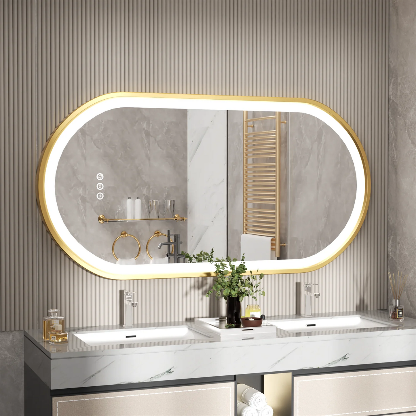 Miroir LED de salle de bain ovale
