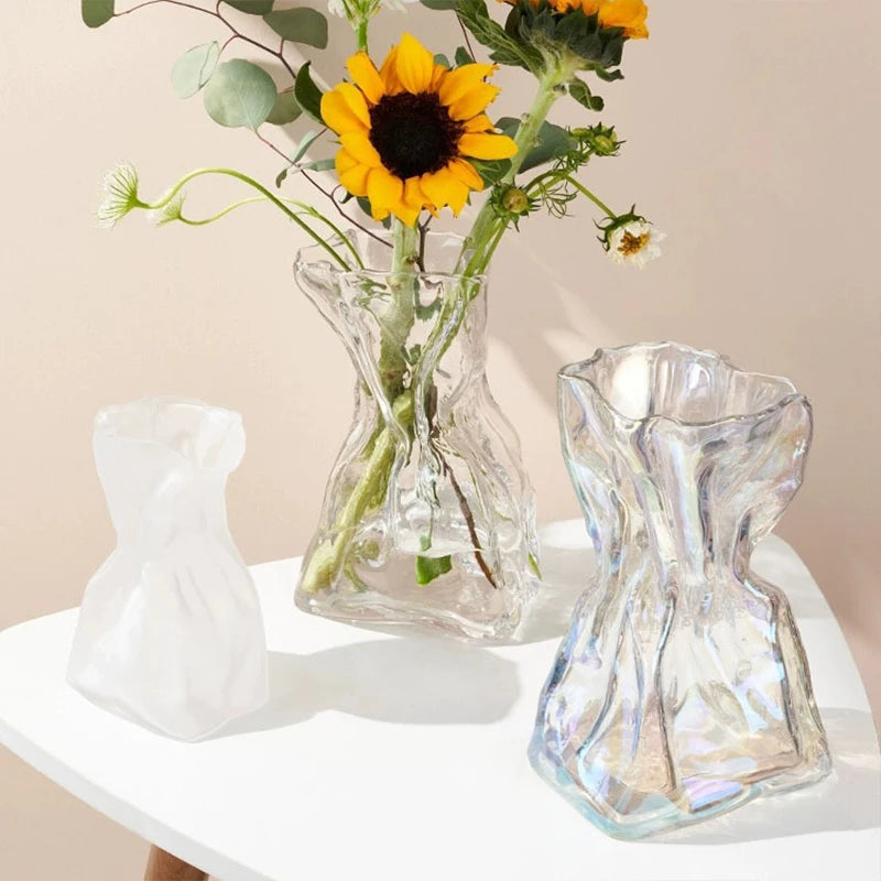 Vase en verre transparent pour fleur