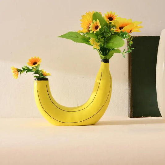 Vase en résine de fleur de bananier