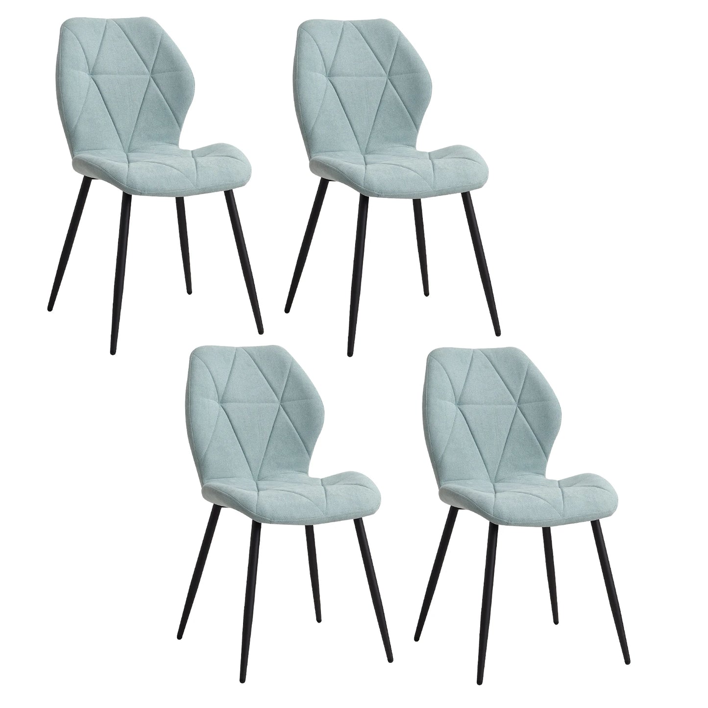 Chaises de salle à manger en tissu de lin rembourré