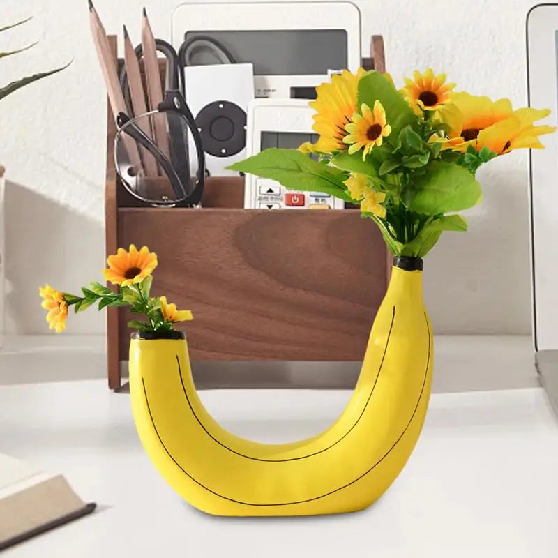Vase en résine de fleur de bananier
