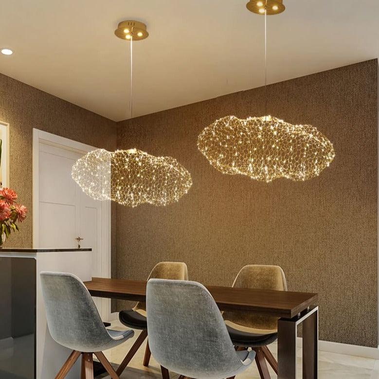 Plafonnier métallique LED design nuage creux